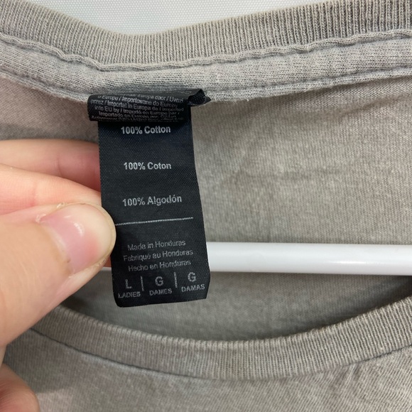 Anvil women’s gray white relaxed short sleeve coffee mom cotton casual tshirt L - Picture 4 of 7